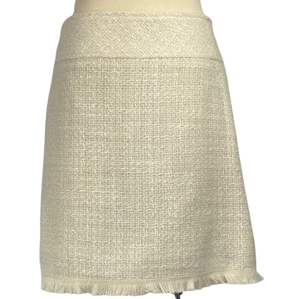 Bruce Field classic tweed fringed skirt
